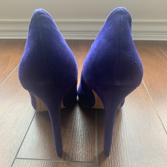 Dolce Vita 'Isabel' Peep Toe Purple Pump Suede Womens Size 8.5 - Picture 4 of 5